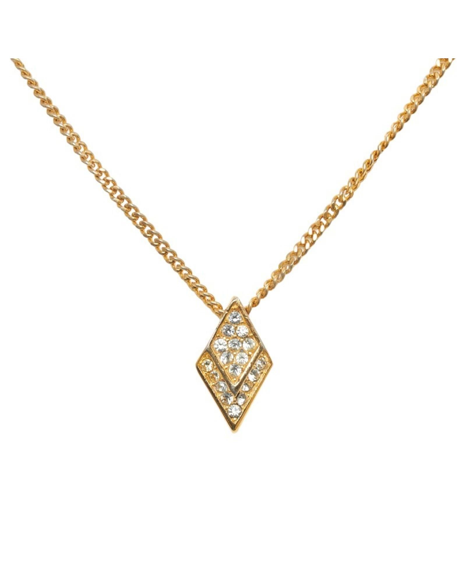 image of Dior Gold Metal Necklace With Radiant Glamour, Women's