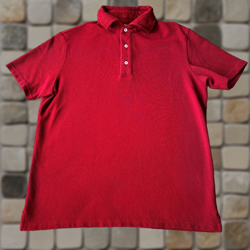 Vintage Spier & Mackay Men's Premium Cotton Short Sleeve Shirt Red Medium Size US M / EU 48-50 / 2 - 1 Thumbnail
