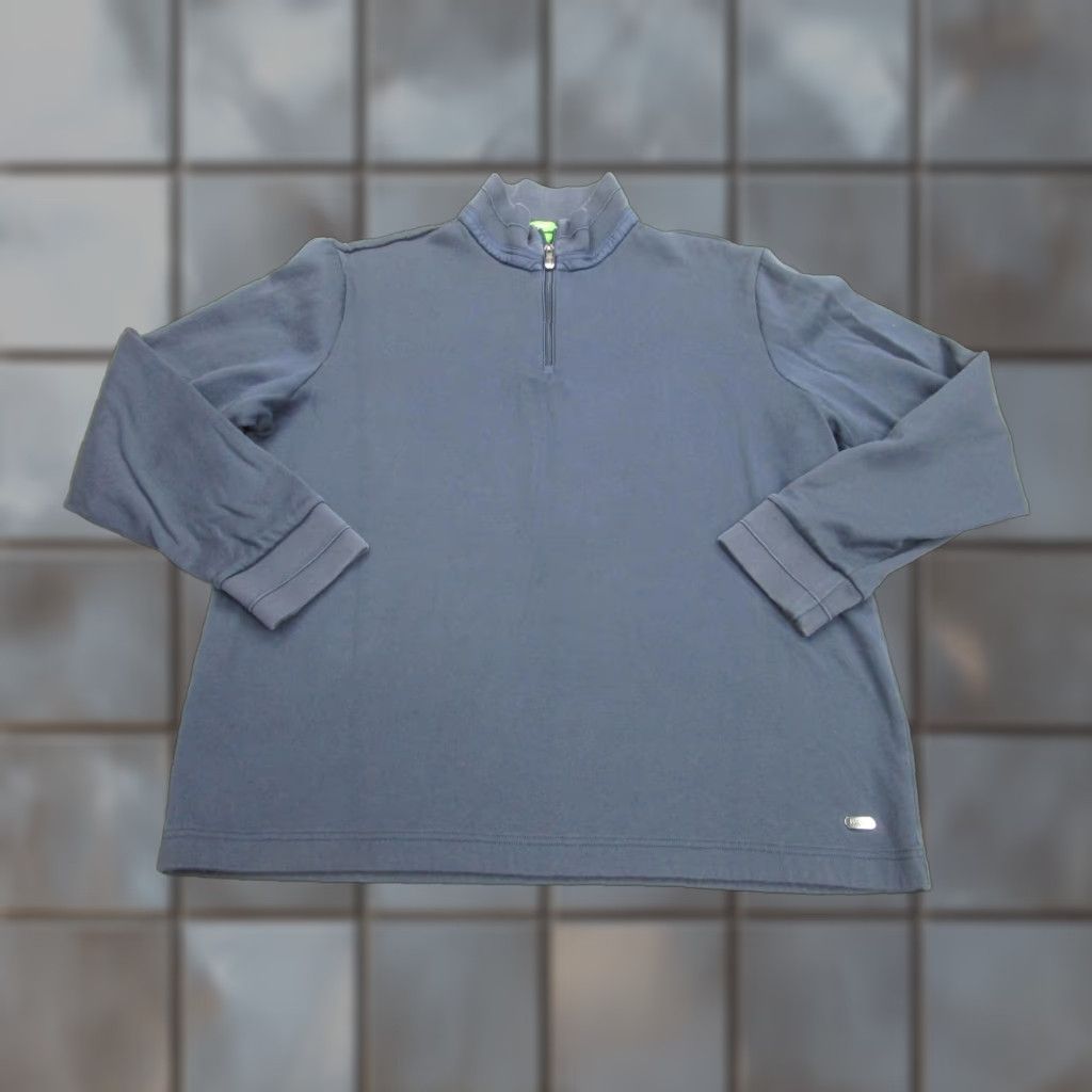 Hugo Boss VINTAGE BOSS Sweatshirt Mens 2XL XL Blue 1/4 Zip Mock Neck Pullover Shirt Size US XXL / EU 58 / 5 - 1 Thumbnail