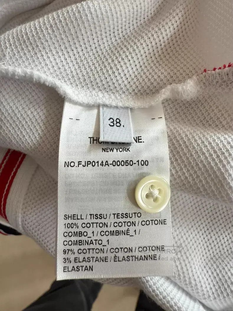 Thom Browne Thom Browne White Polo Short Sleeve with Classic Red, Whit Size XS / US 0-2 / IT 36-38 - 5 Thumbnail