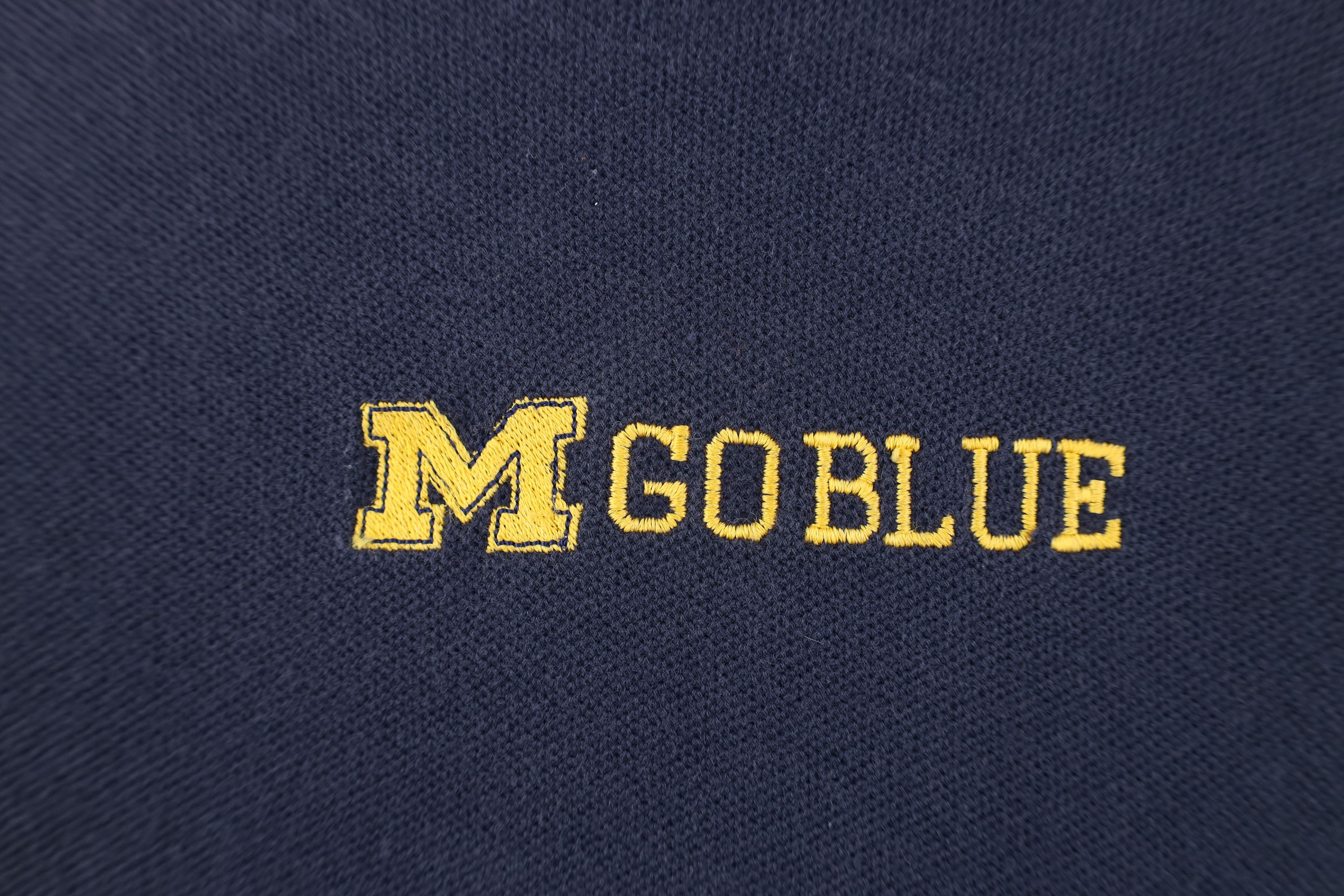 Vintage Vintage 90s Spell University of Michigan Golf Polo Go Blue Size US L / EU 52-54 / 3 - 11 Thumbnail