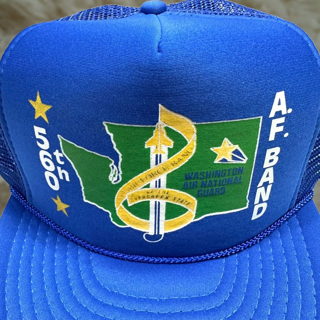 Bally Vtg USAF 560th AF Band Washington Air National Guard Ball Cap Hat Blue Snapback Hat Mens One Size Snapback Blue USAF Ball Cap Size ONE SIZE - 1 Thumbnail