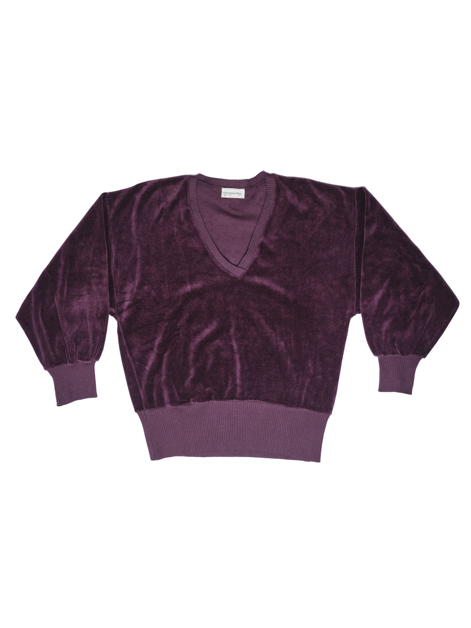 Dior Vintage 70s Christian Dior Velour Sweater Size US M / EU 48-50 / 2 - 1 Thumbnail