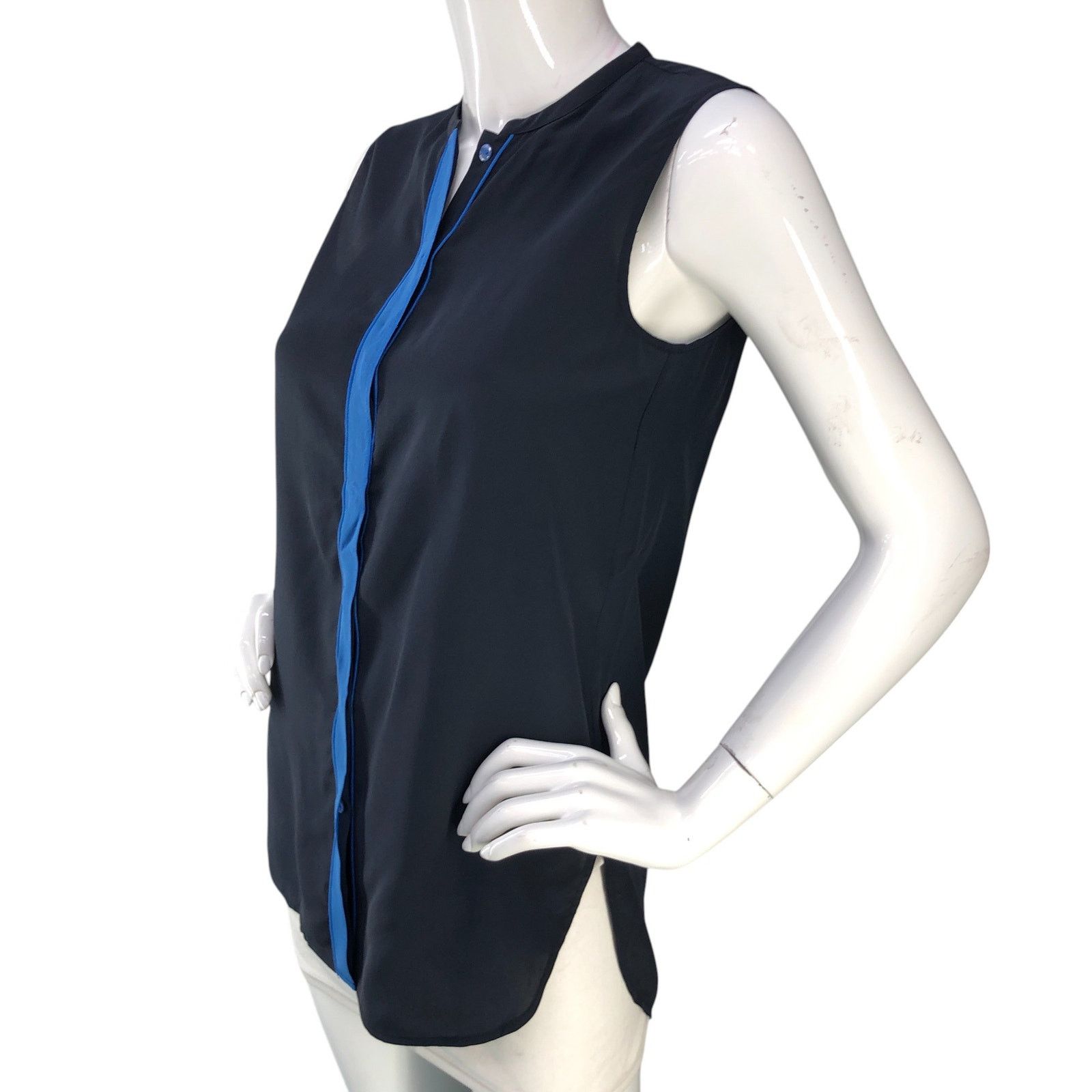 Vince Vince Size XS Tunic Top Blouse Silk Blue Two Tone Sleeveless Size XS / US 0-2 / IT 36-38 - 4 Thumbnail