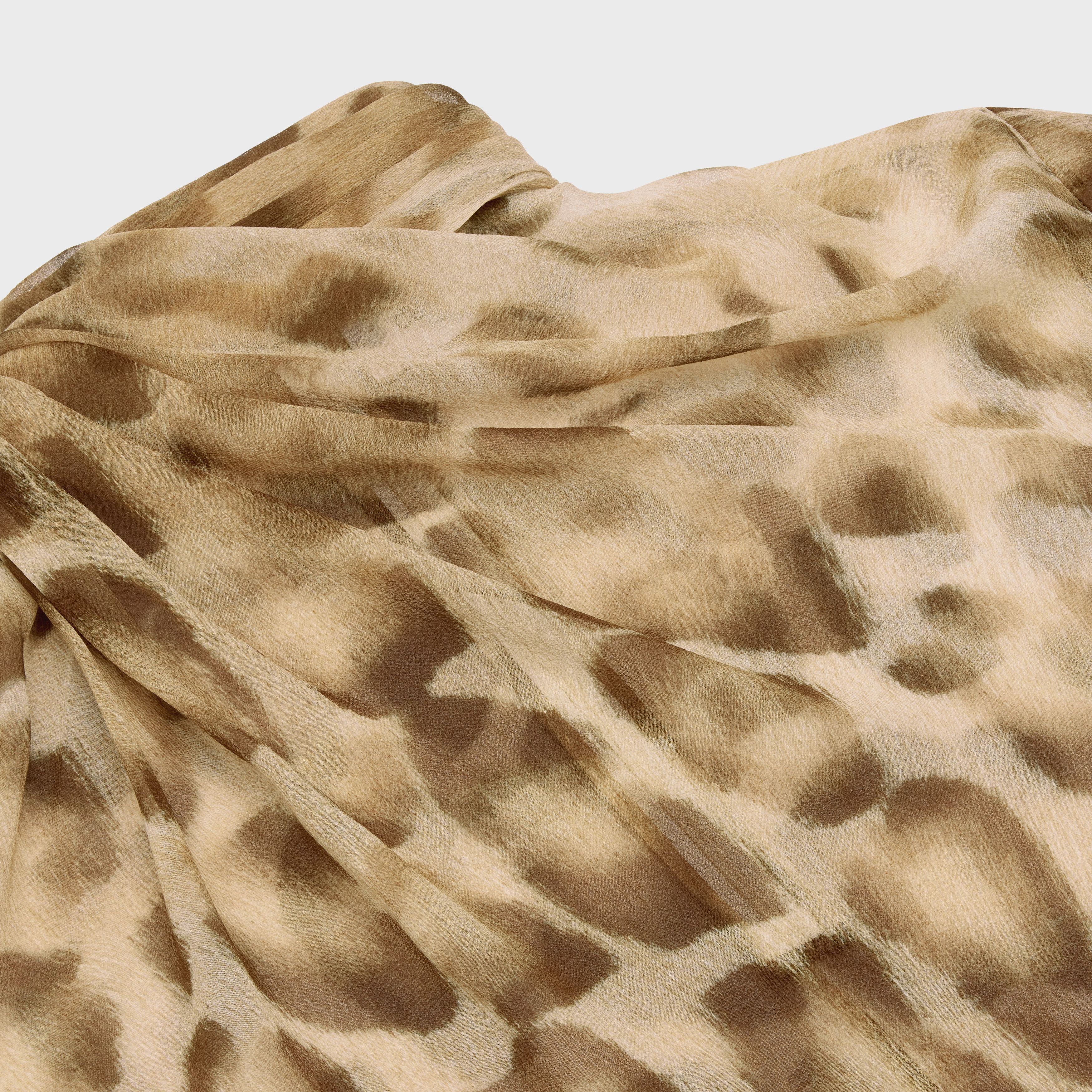 Celine o1bcso1str0824 Blouse With Draped Collar Muslin in Leopard Size XS / US 0-2 / IT 36-38 - 3 Thumbnail