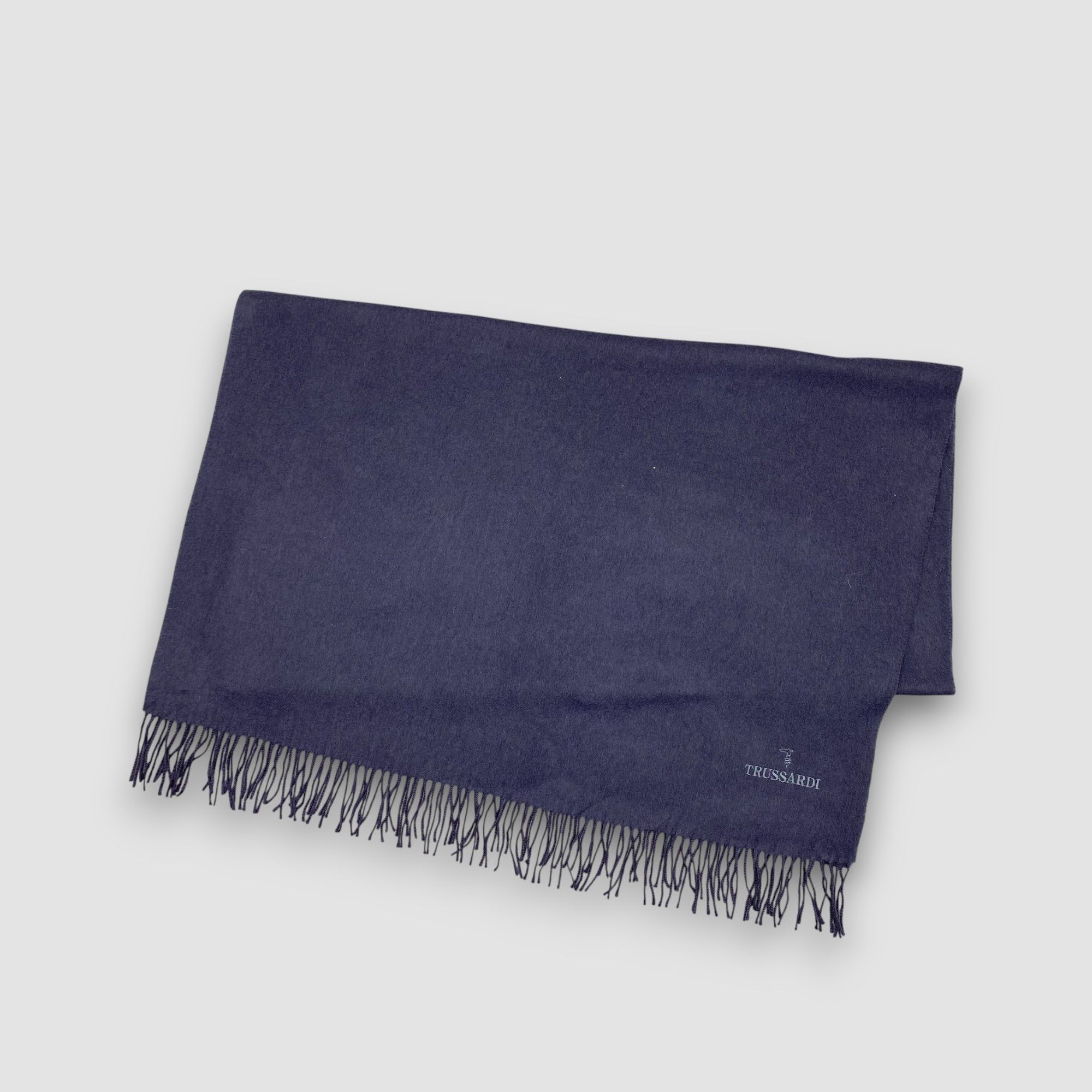 Trussardi Vintage Trussardi Scarf Muffler Wool Fringe Scarves Size ONE SIZE - 2 Thumbnail