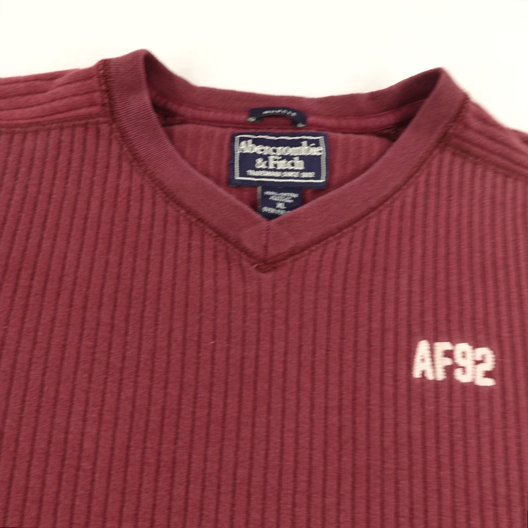 Abercrombie & Fitch VINTAGE Abercrombie & Fitch Shirt Mens XL Red Thermal V-Neck Knit T-Shirt Outdoor Preppy 90s Mens Size US XL / EU 56 / 4 - 2 Thumbnail