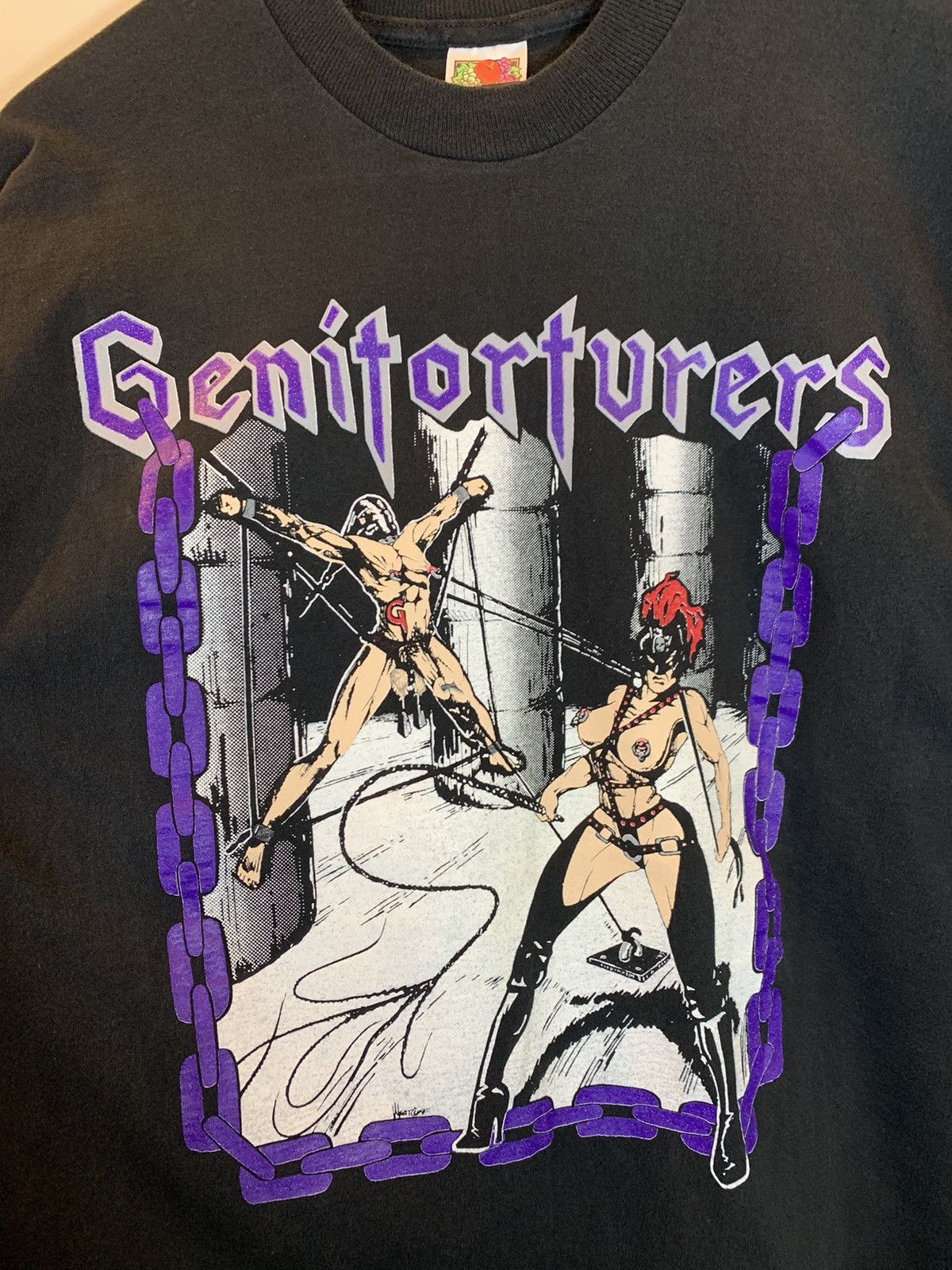 Band Tees × Vintage RARE* Vintage 1993 Genitorturers Pleasure In Restraint Shirt Size US XL / EU 56 / 4 - 3 Thumbnail