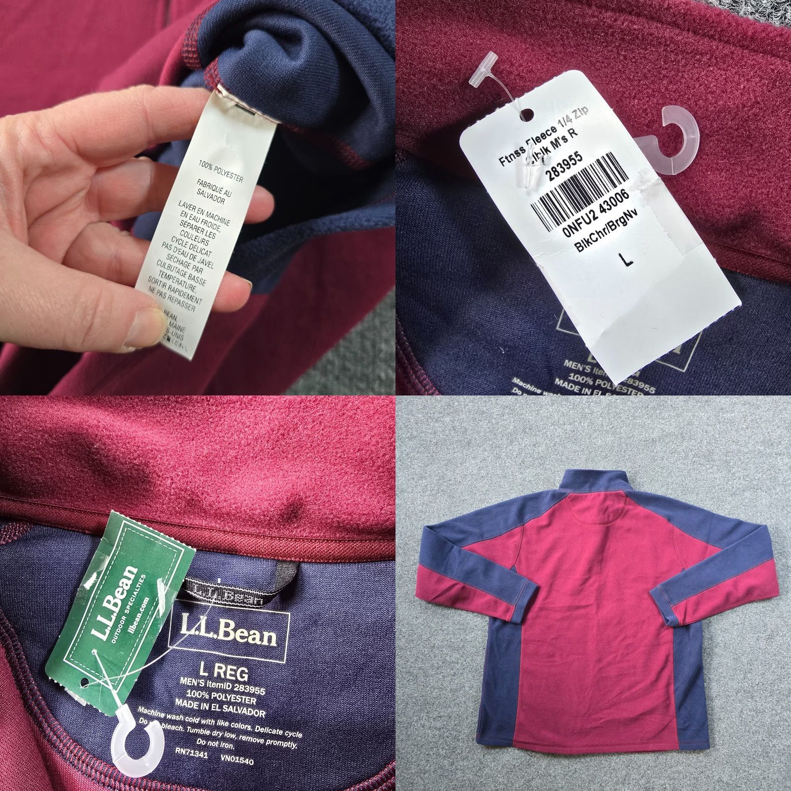 Vintage LL Bean Mens Large Red Fleece 1/4 Zip Performance Long Sleeve Shirt Sweatshirt Pullover Outdoor Classic Men’s Crewneck Zip Mock Neck Size US L / EU 52-54 / 3 - 8 Thumbnail