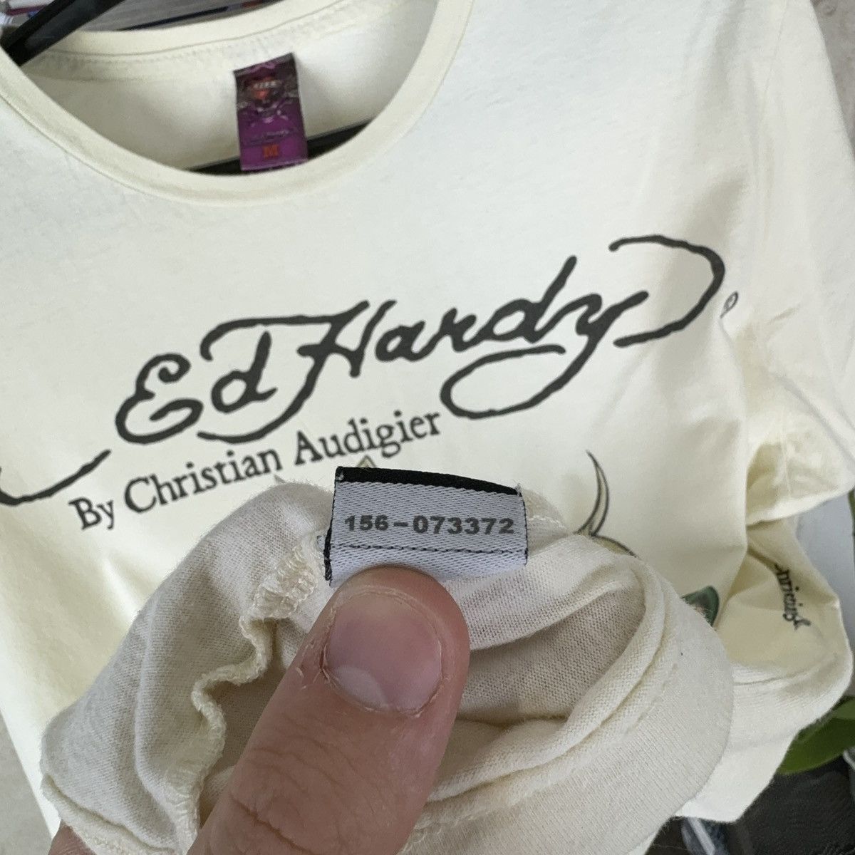 Christian Audigier × Ed Hardy × Vintage Vintage Ed Hardy T shirt by Chirstian Audiger Beige Love Kil Size US M / EU 48-50 / 2 - 19 Thumbnail