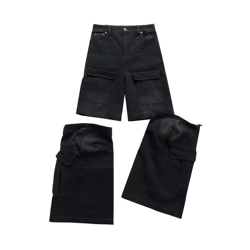 Jean Washed Blue Denim Flared Detachable Cargo Pant Size US 33 - 4 Thumbnail