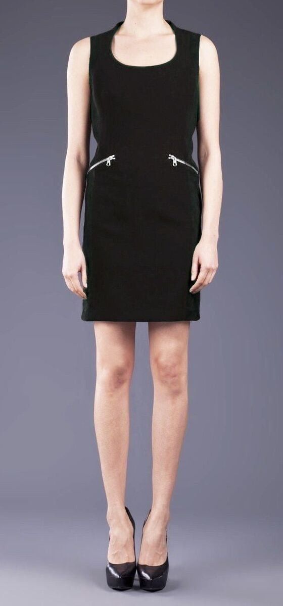 Rag & Bone Rag & Bone Lauren Black Stretch Crepe Leather Suede Panel D Size M / US 6-8 / IT 42-44 - 2 Thumbnail