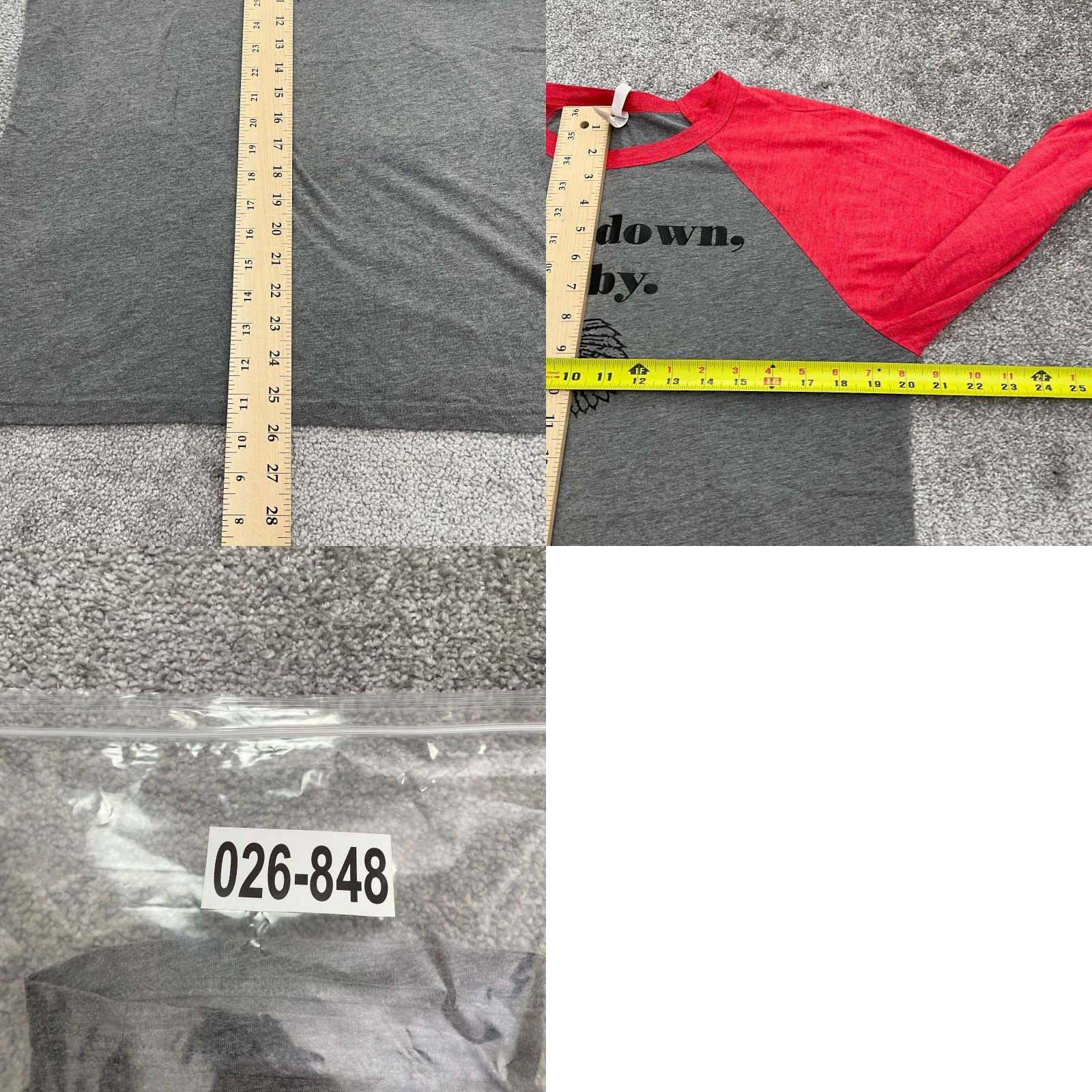 Vintage Bella + Canvas Baseball Tee Shirt Mens L Gray Raglan 3/4 Sleeve Casual Shirt Size US L / EU 52-54 / 3 - 8 Thumbnail
