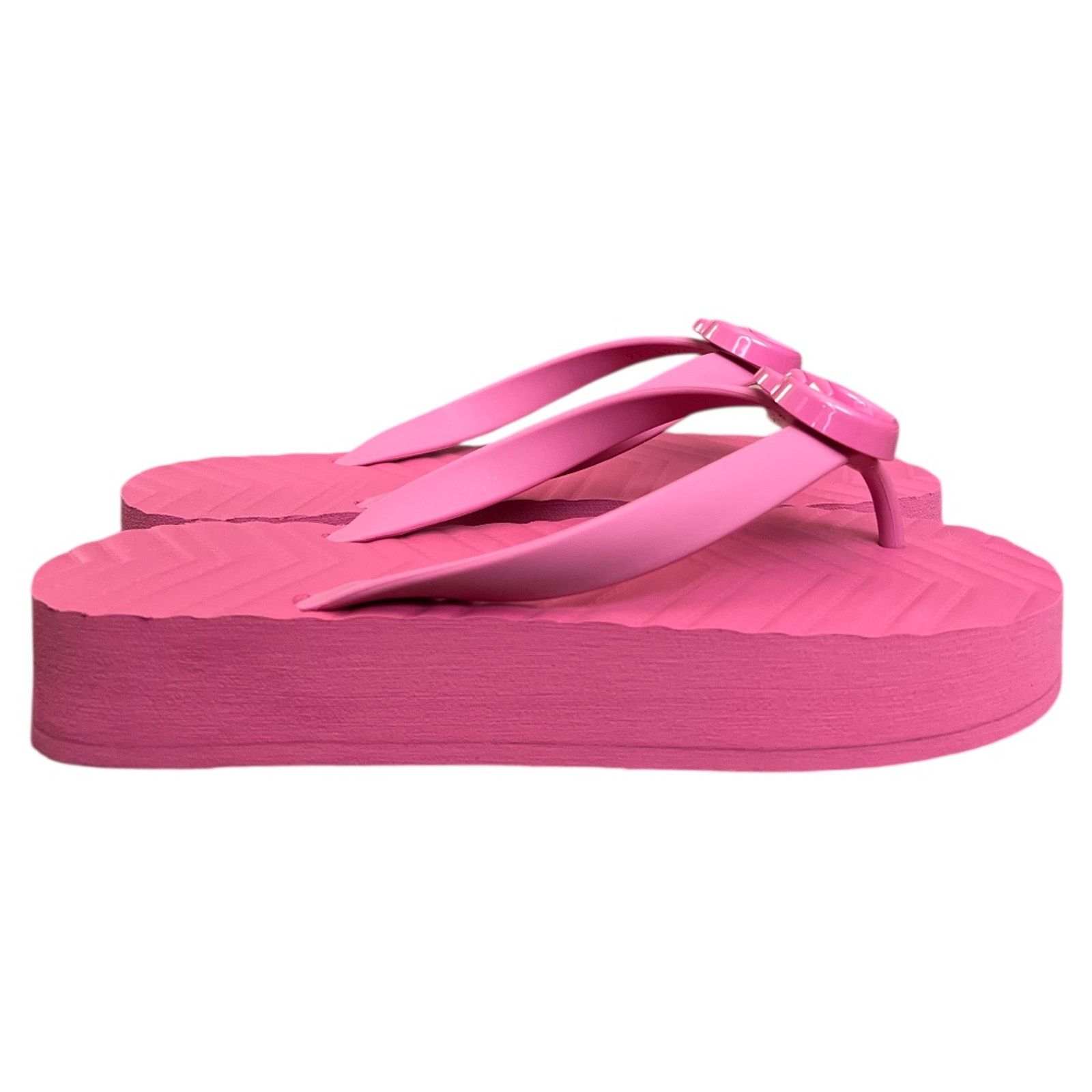 Gucci Pink Interlocking G Logo Platform Sandal, IT36/US6