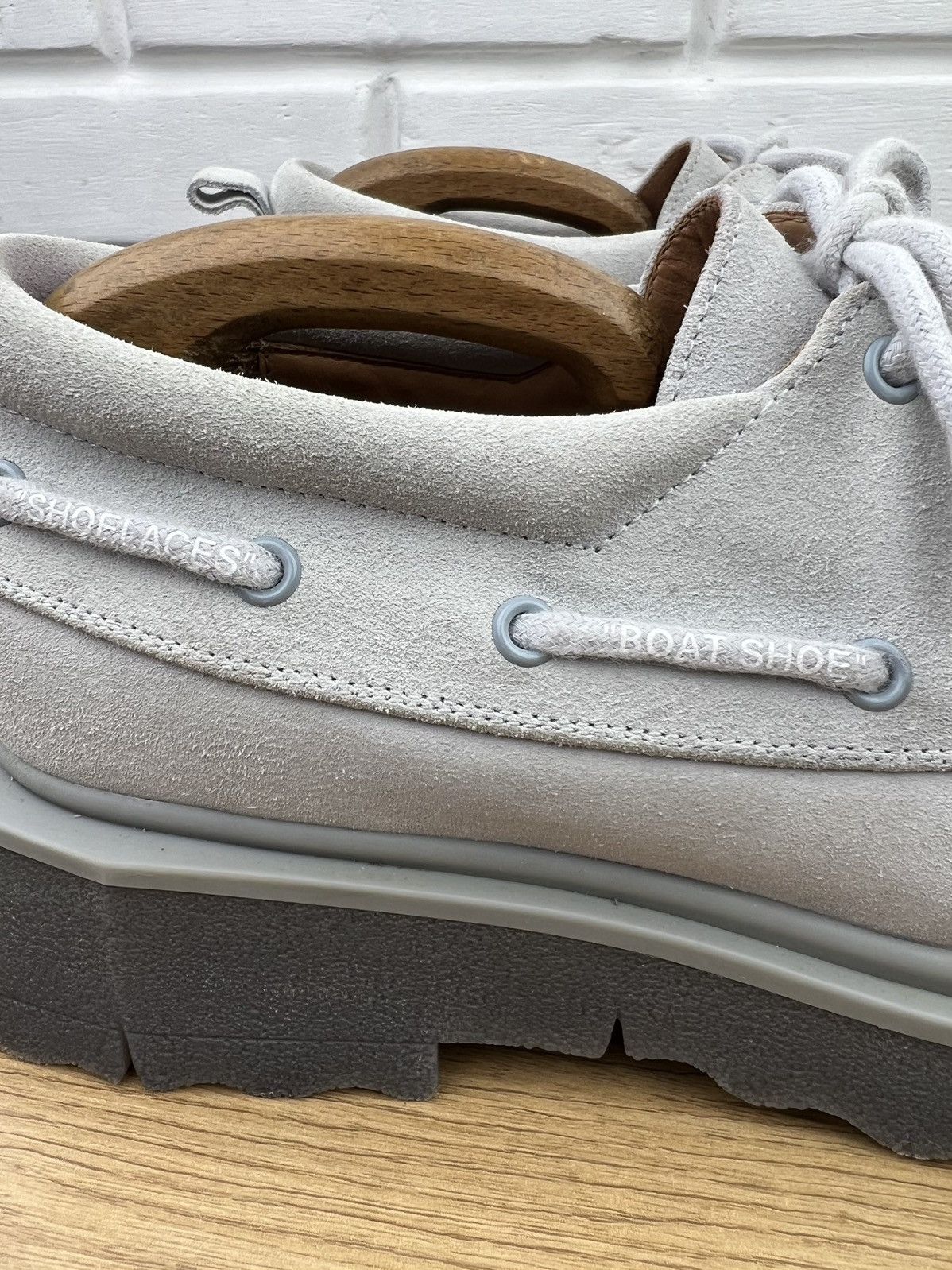 Off-White OFF-WHITE Derby Suede Boat Shoes SPONGE Rubber Sole Gray Size US 8 / EU 41 - 9 Thumbnail