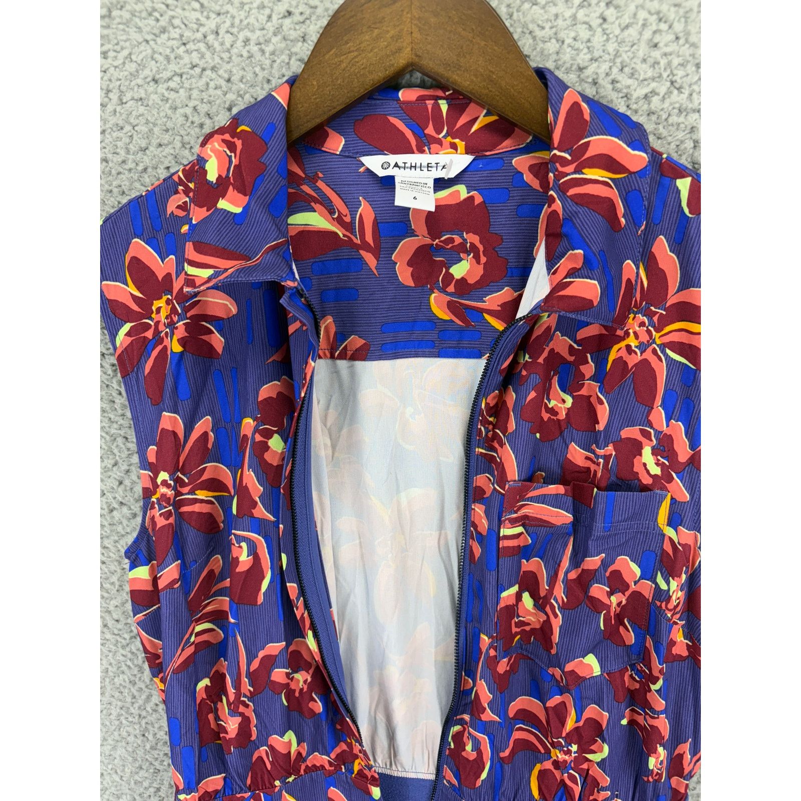 Athleta Athleta Brooklyn Romper Womens 6 Purple Floral UPF 50 Size M / US 6-8 / IT 42-44 - 8 Thumbnail