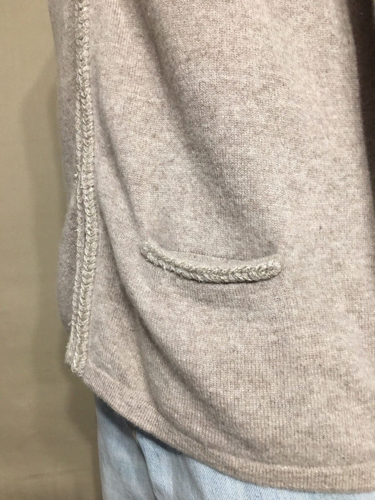 Designer Bongenie Grieder Beige Cashmere Sweater Cardigan Size L Size L / US 10 / IT 46 - 4 Thumbnail