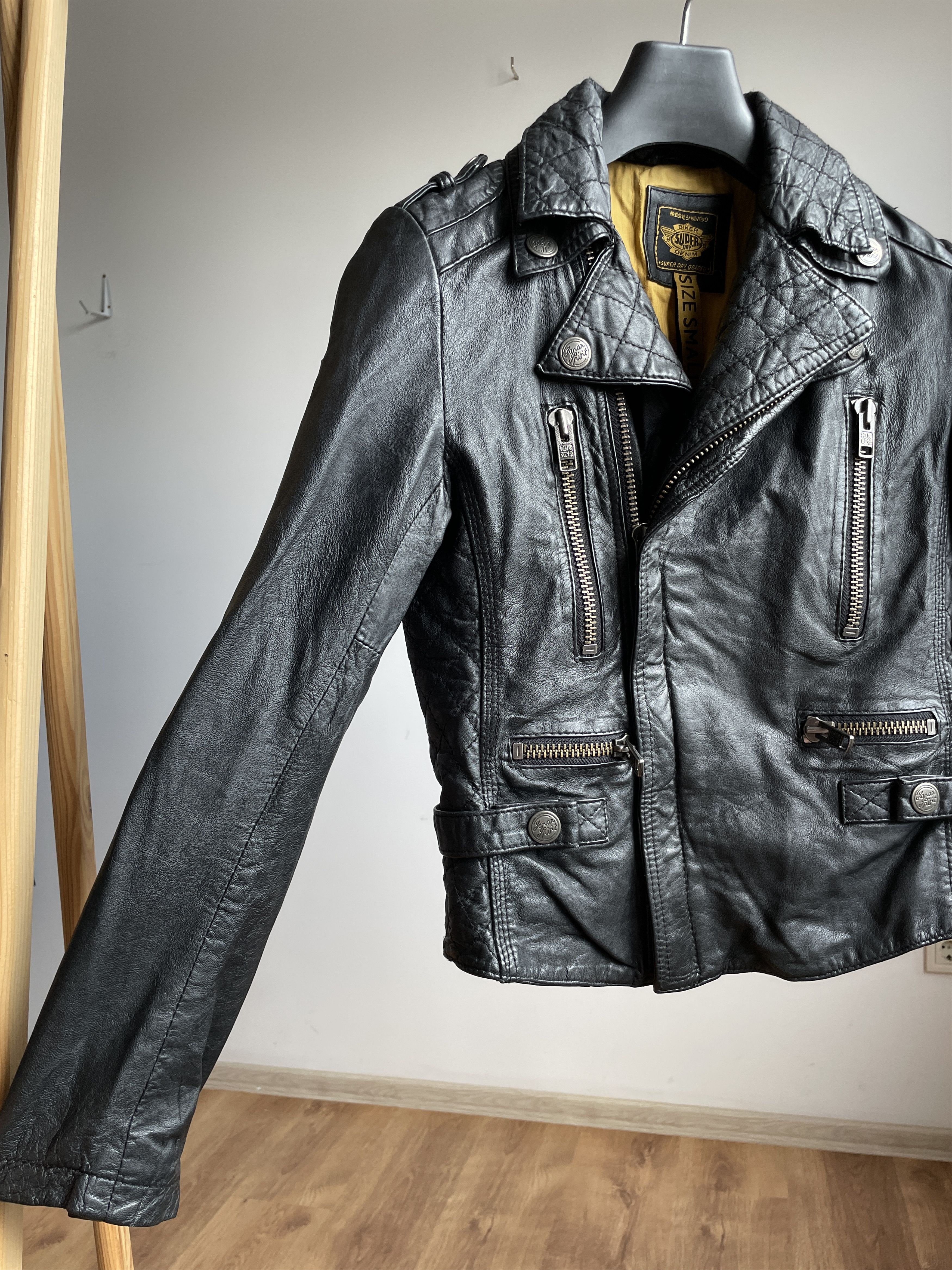 Superdry Superdry Womens Biker Leather Jacket Size S Size S / US 4 / IT 40 - 6 Thumbnail
