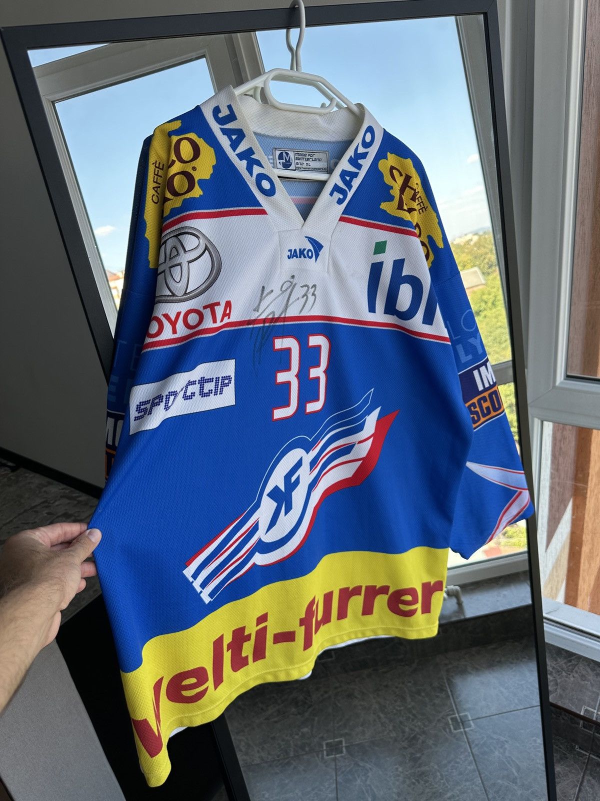 Vintage Vintage Kloten Flyers Switzerland Hockey Jersey #33 Rintanen Size US XL / EU 56 / 4 - 2 Thumbnail