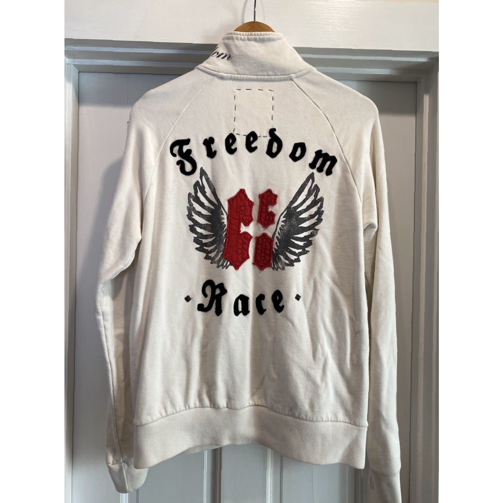 Guess Guess Jeans Cotton Freedom Race Track Jacket M Patches Embroidered Mens Medium White Size US 31 - 2 Thumbnail