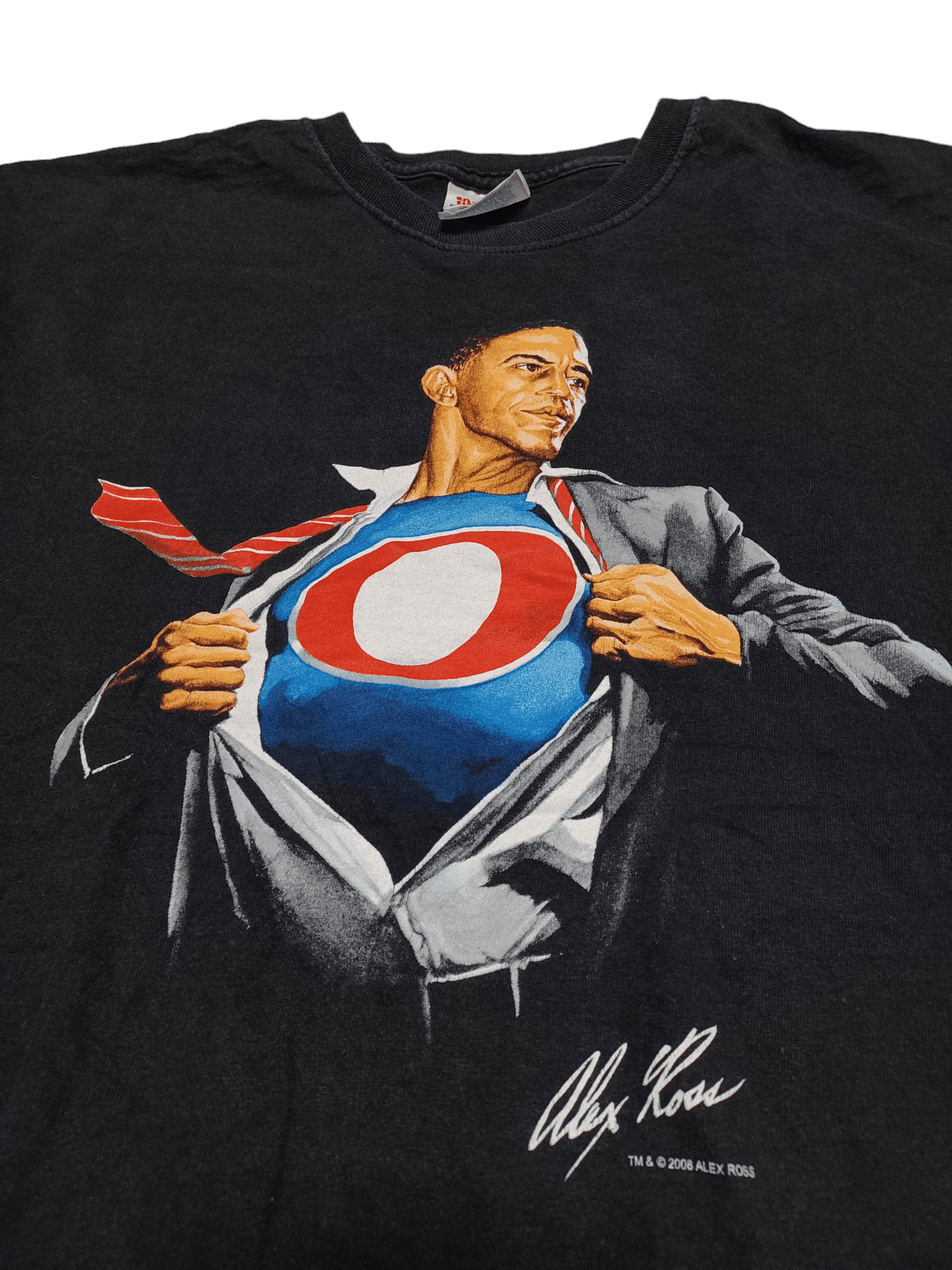 Hanes 2008 VINTAGE OBAMA CAPTAIN AMERICA ALEX ROSS HANES TEE Size US XL / EU 56 / 4 - 3 Thumbnail