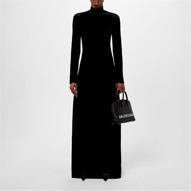 Balenciaga o1g2r1mq0924 Maxi Dresses in Black Size M / US 6-8 / IT 42-44 - 4 Thumbnail