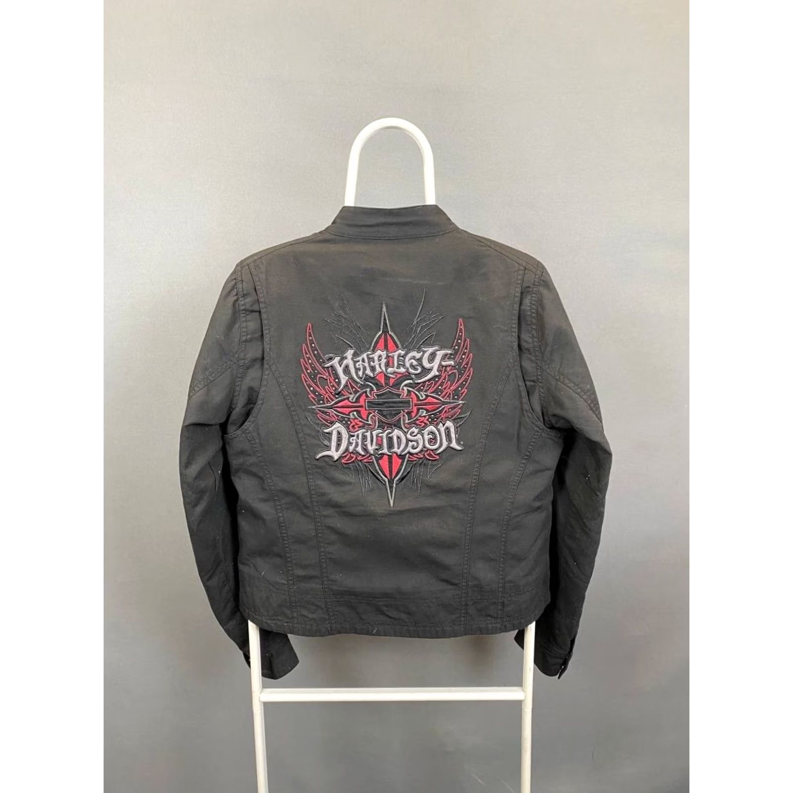 Harley Davidson Harley-Davidson Mens Jacket Black Long Sleeve Full Zip Embroidered Racer Casual Biker Regular Size M Size US M / EU 48-50 / 2 - 2 Thumbnail