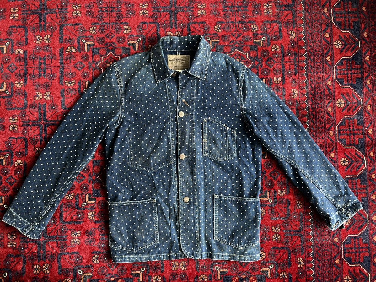 RRL Ralph Lauren RRL Indigo Polka Dot Railroad Jacket, Shacket 