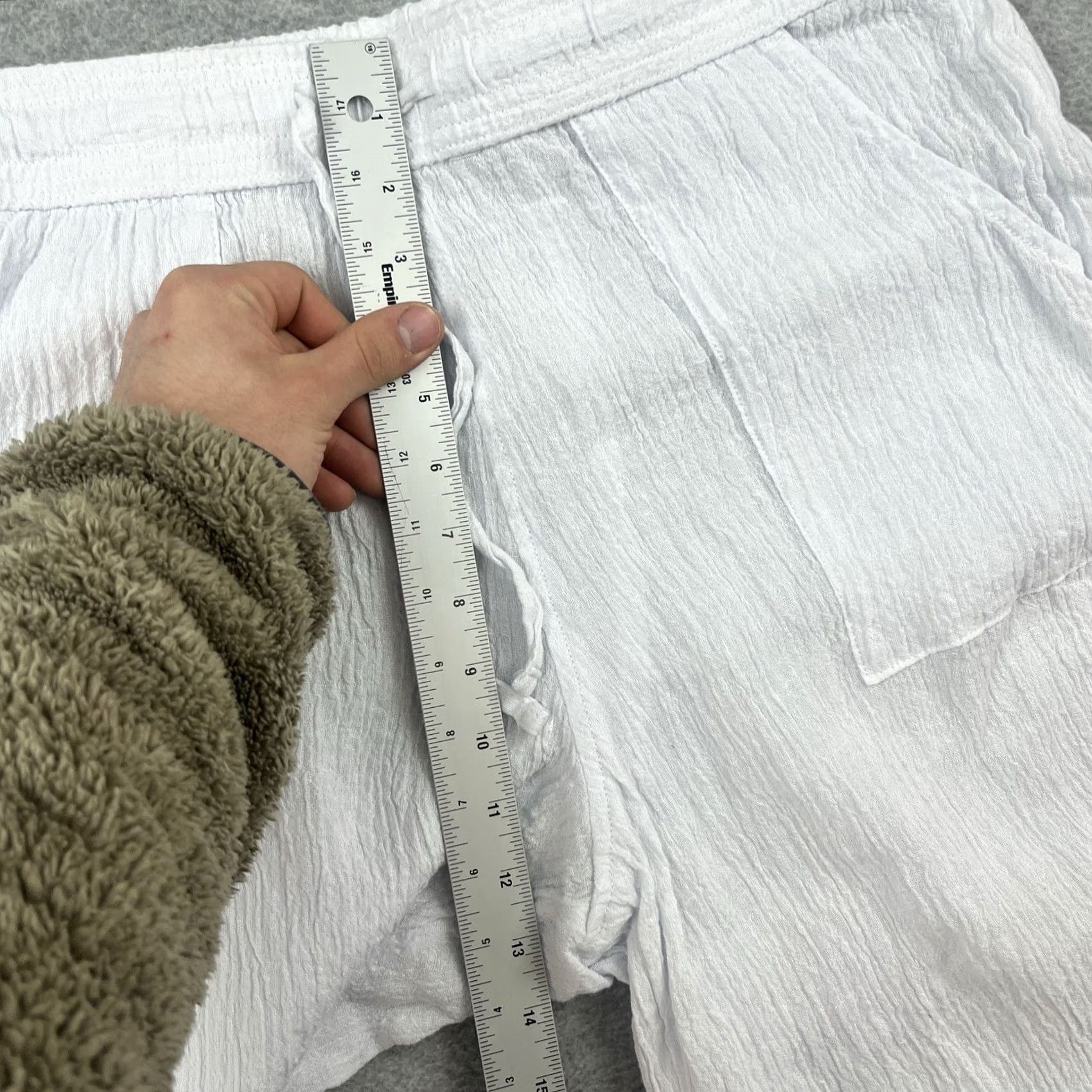 Vintage Sigrid Olsen Linen Pants White Wide-Leg Womens L Beach Cropped Pull On Size 36" / US 14 / IT 50 - 6 Thumbnail