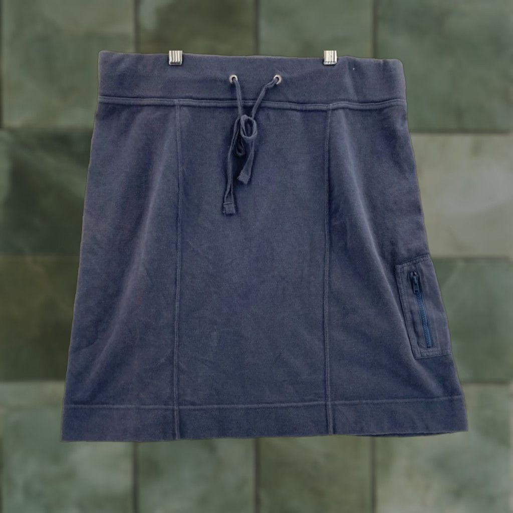 Eddie Bauer Eddie Bauer Mini Skirt Womens Medium Blue Solid Pull On Drawstring with Pockets Hiking Size 32" / US 10 / IT 46 - 1 Thumbnail