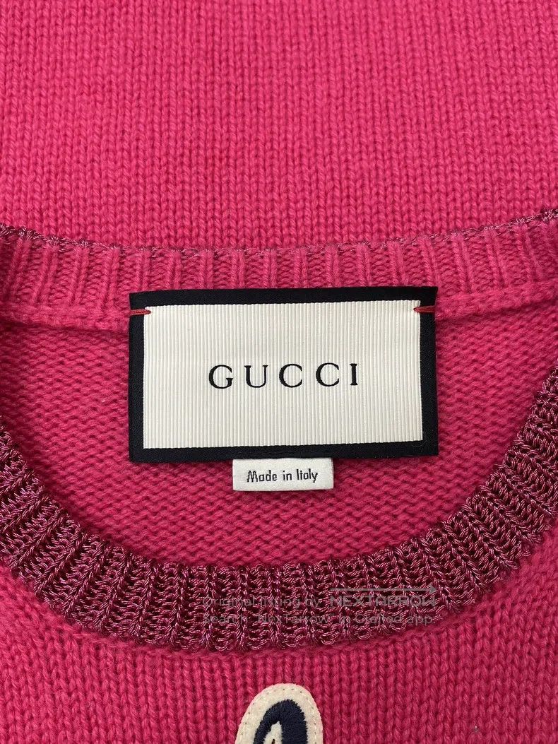 Gucci Gucci Pink kitten letter sweater knitwear Size XS / US 0-2 / IT 36-38 - 4 Thumbnail