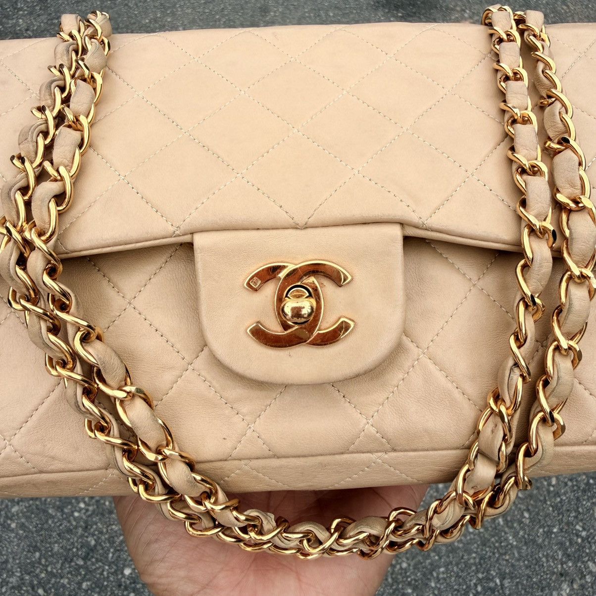 Chanel Chanel Medium Flap Beige Timeless Classic Vintage Shoulder Size ONE SIZE - 2 Thumbnail