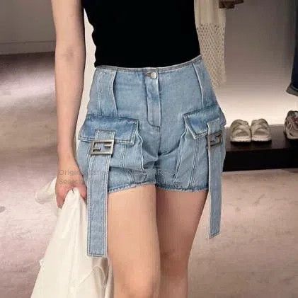 Fendi Fendi Blue Denim Shorts Size 42" / US 20 - 1 Thumbnail
