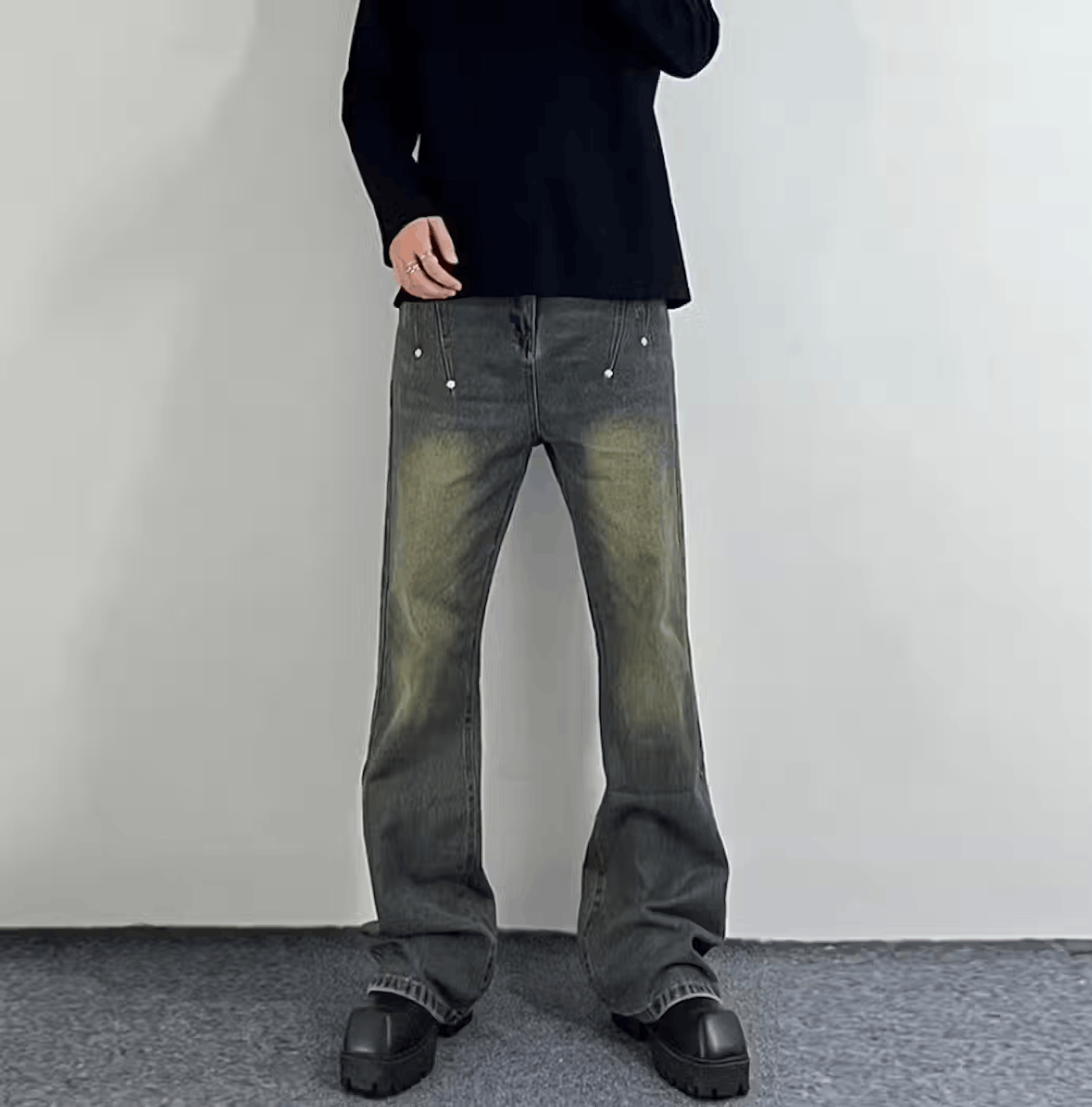 パンツ AFB REPAIRED STUDDED BAGGY PANTS afb REPAIRED STUDDED BAGGY PANTS