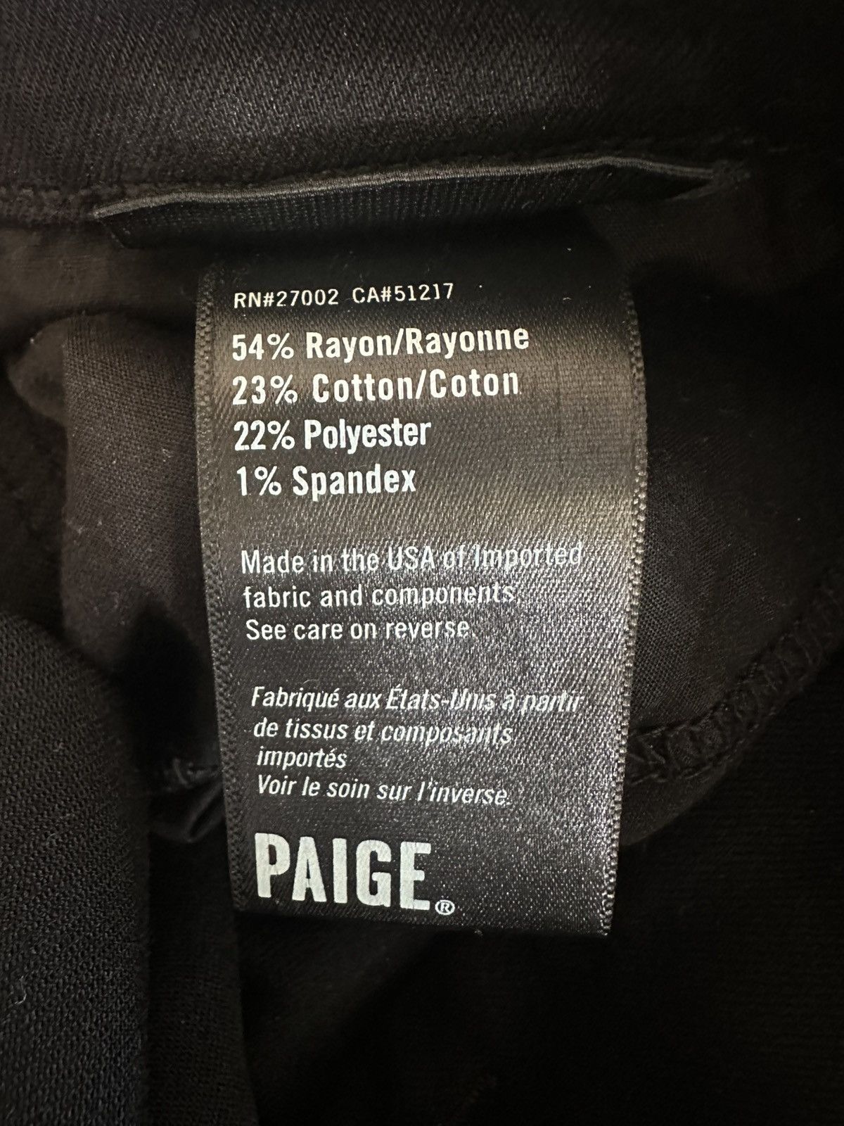 Paige Paige Slim-Straight Jeans — Black (30, Hemmed for 5’5”) Size US 30 / EU 46 - 6 Thumbnail