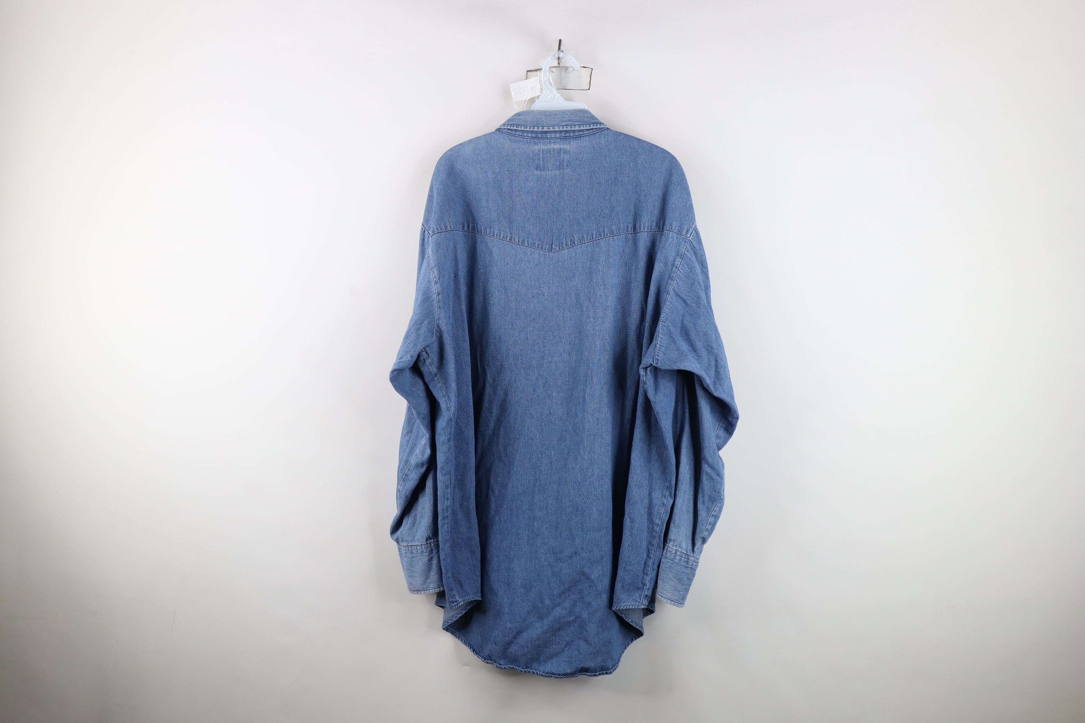 Vintage Vintage 90s Streetwear Cowboy Denim Jean Button Shirt Size US XXL / EU 58 / 5 - 13 Thumbnail