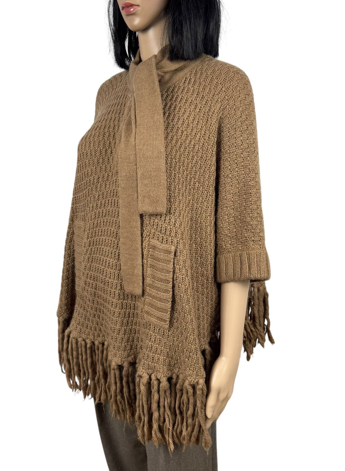 Designer Manoush Fringed Knit Ponco Jacket size M Size M / US 6-8 / IT 42-44 - 5 Thumbnail