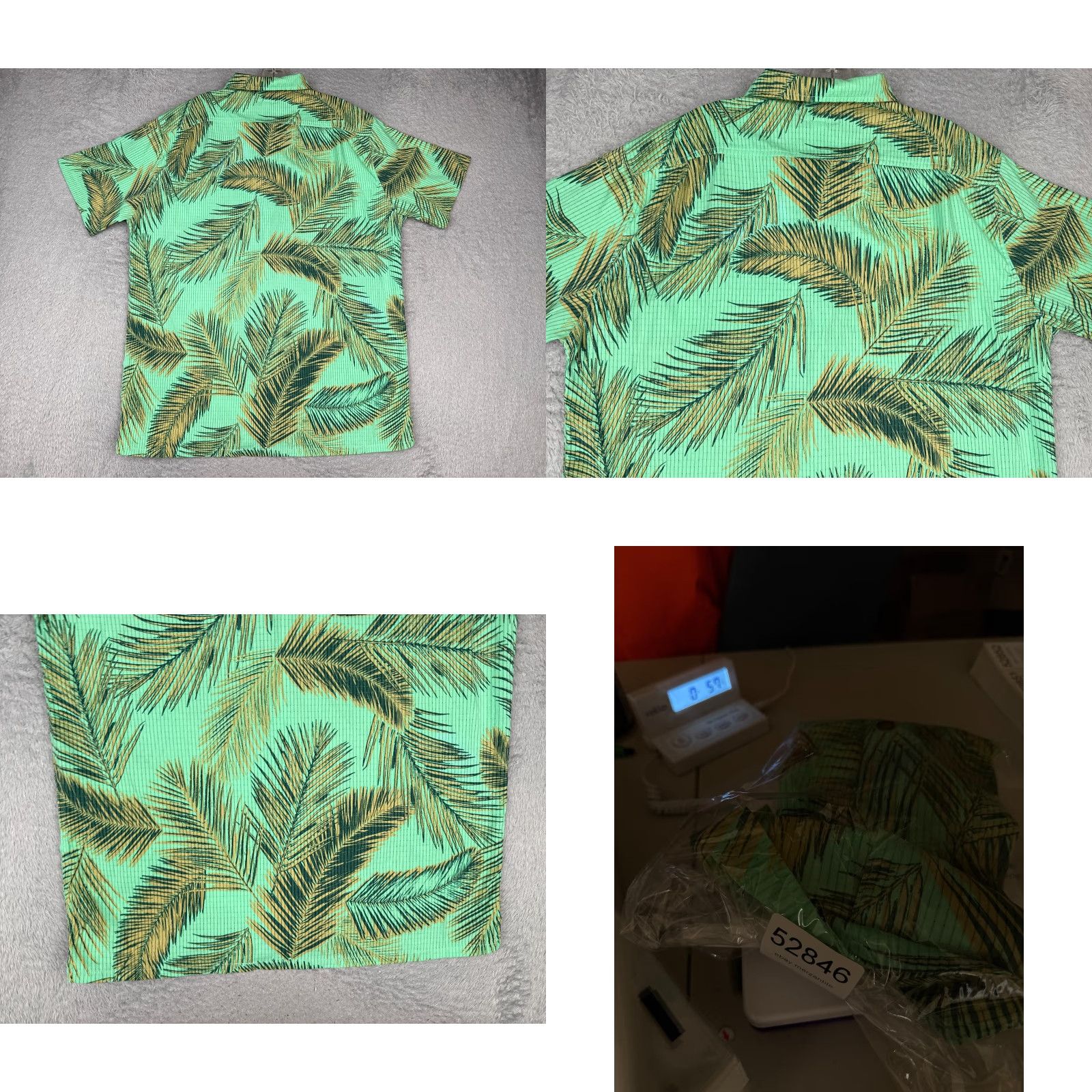 REEF Reef Shirt Men XL Green Floral Button-Up Hawaiian Aloha, Beach, Outdoor, American, Safari, Travel, Workwear Mens Size US XL / EU 56 / 4 - 9 Thumbnail