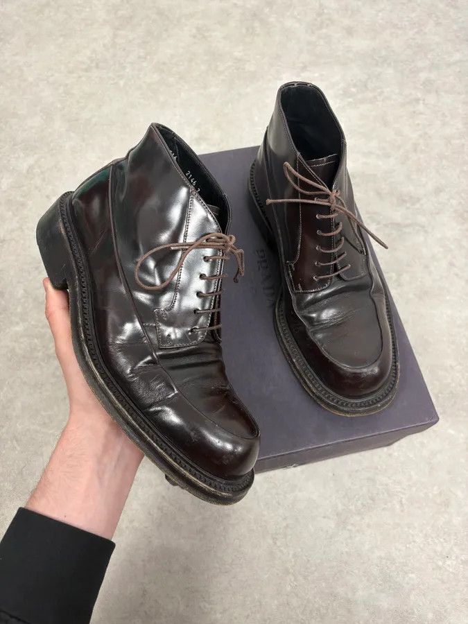 Prada 2000s Prada Brown Leather Classy Boots Size US 8 / EU 41 - 1 Thumbnail