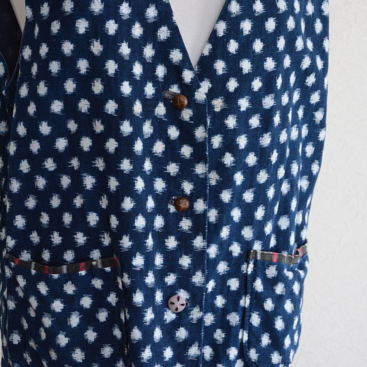 Other Snow Kasuri Indigo Vest Reworked Vintage Japanese Fabric Size S / US 4 / IT 40 - 8 Thumbnail