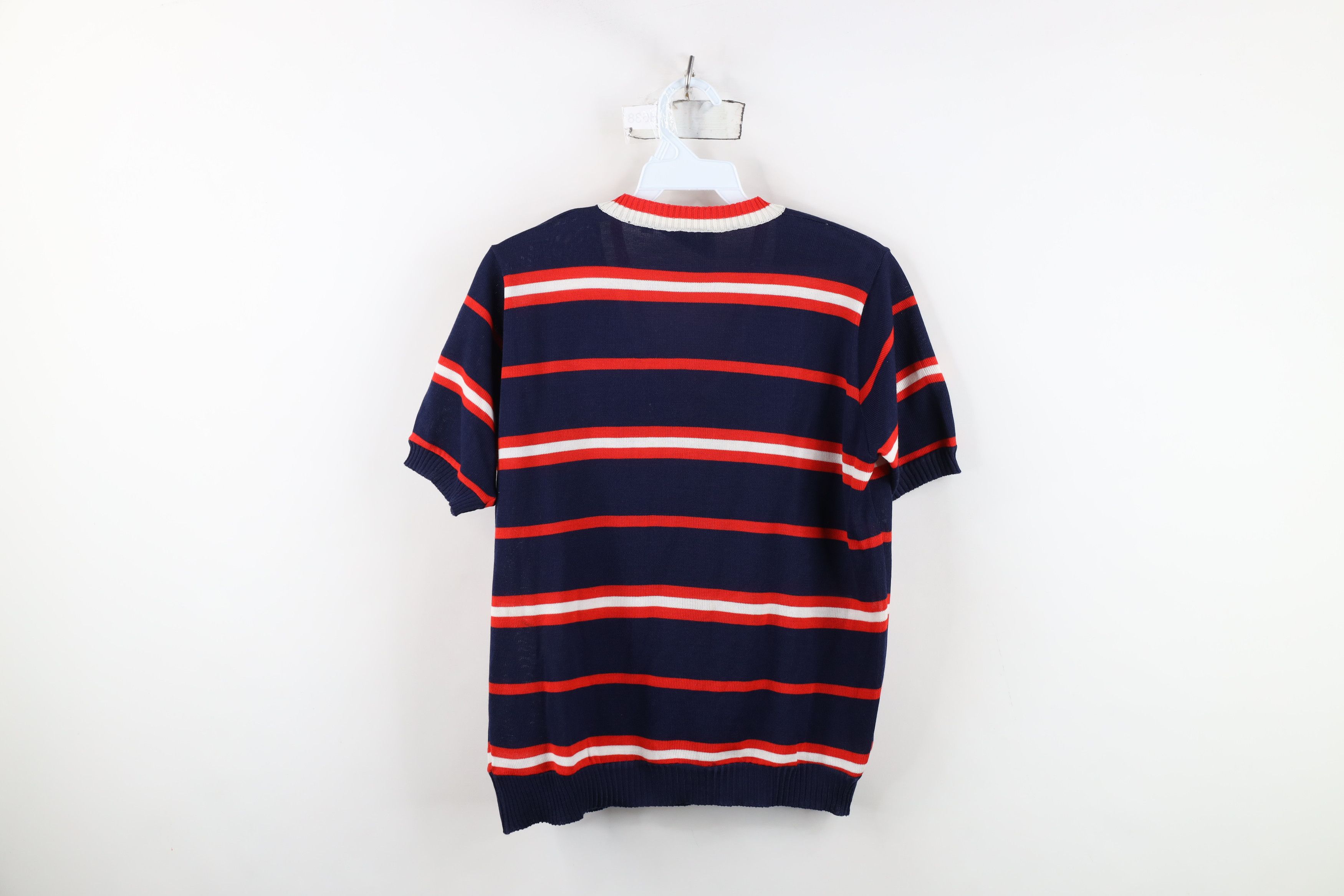 Vintage Vintage 70s Streetwear Sailing Knit Short Sleeve Sweater Size XL / US 12-14 / IT 48-50 - 9 Thumbnail
