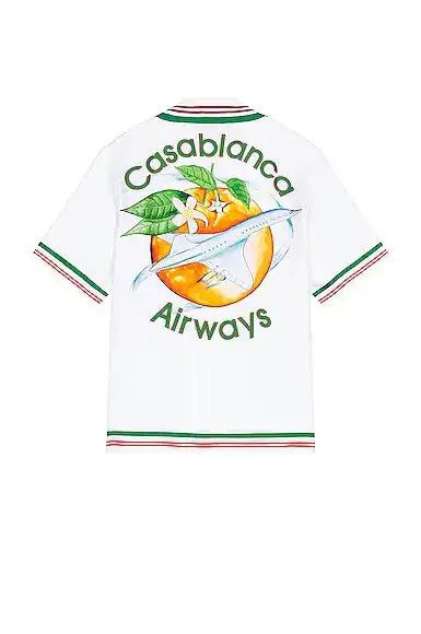 Casablanca o1mle0326 Knitted Collar Short Sleeve Shirt in White Size US M / EU 48-50 / 2 - 1 Thumbnail