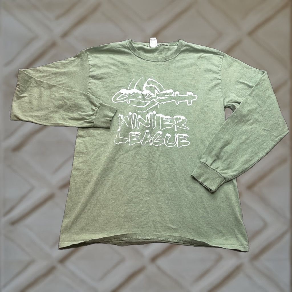 Fruit Of The Loom Fruit of the Loom Shirt Adult Medium Green Crew Neck Long Sleeve Cotton Blend Logo T-Shirt Mens Size US M / EU 48-50 / 2 - 1 Thumbnail