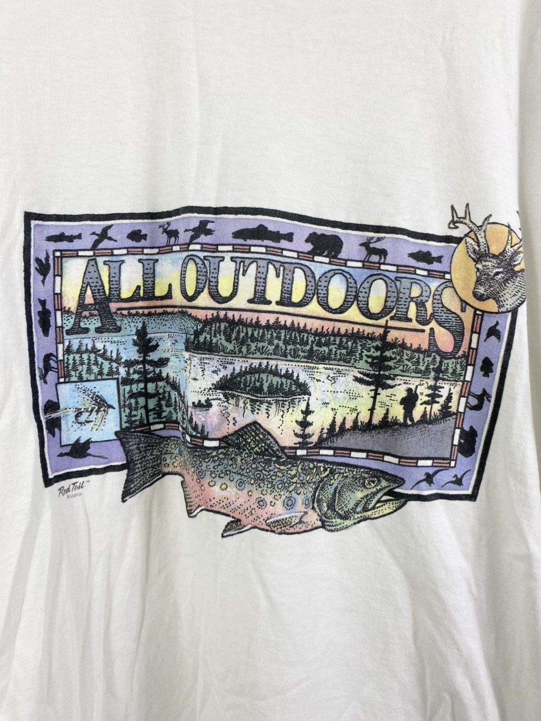 Vintage Vintage Red Tail All Outdoors Graphic Tee Size US XL / EU 56 / 4 - 2 Thumbnail