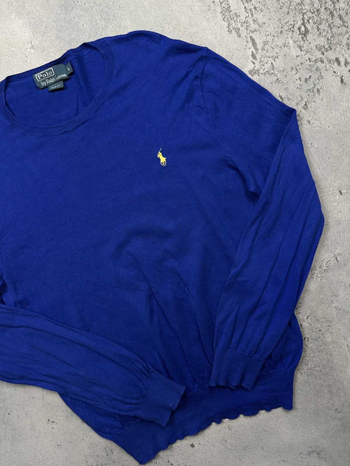 Polo Ralph Lauren Polo Ralph Lauren Blue y2k Sweater Yellow Pony 90s Lux 00s Size US L / EU 52-54 / 3 - 3 Thumbnail