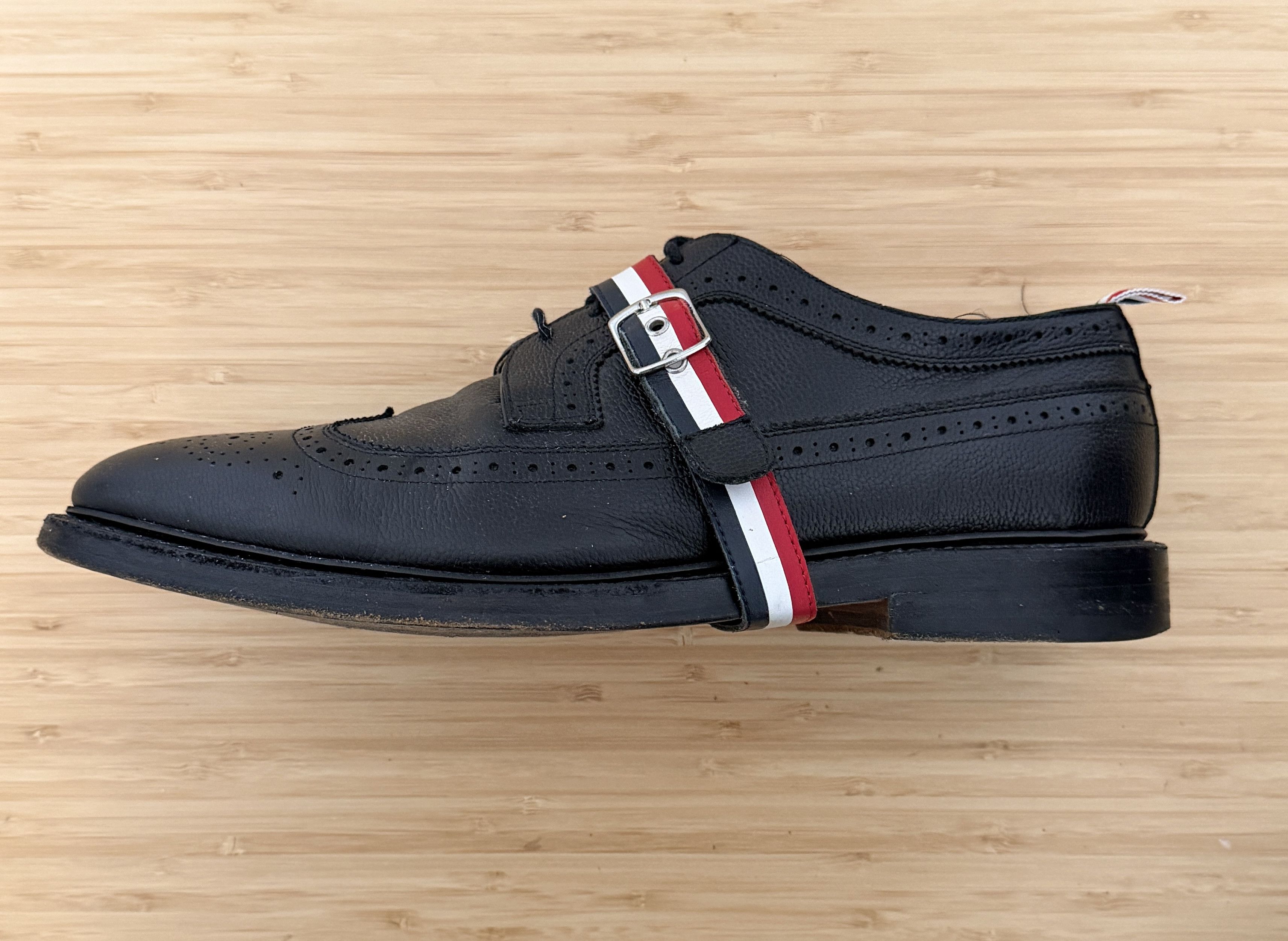 Thom Browne Rare Thom Browne Longwing Grosgrain Strap Leather Sz 12 Size US 12 / EU 45 - 1 Thumbnail