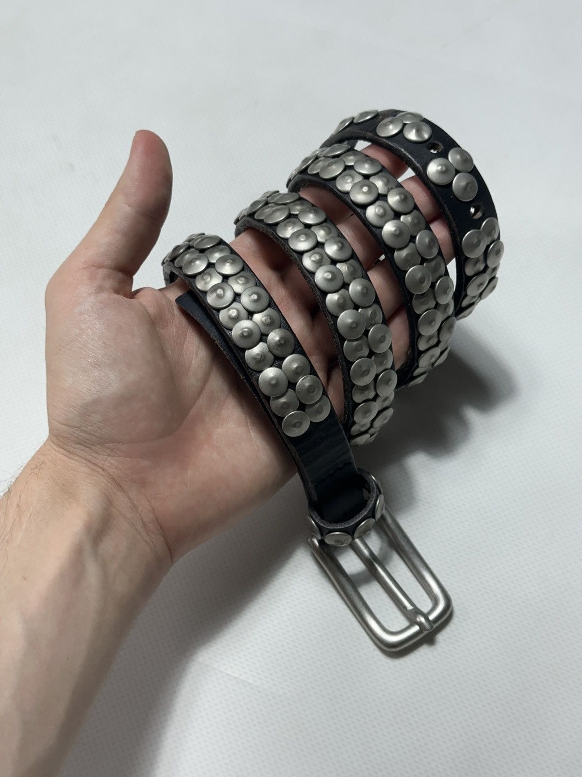 LIEBESKIND BERLIN Liebeskind Berlin Leather Studded Belt Metal Rivets 95 cm Size ONE SIZE - 2 Thumbnail