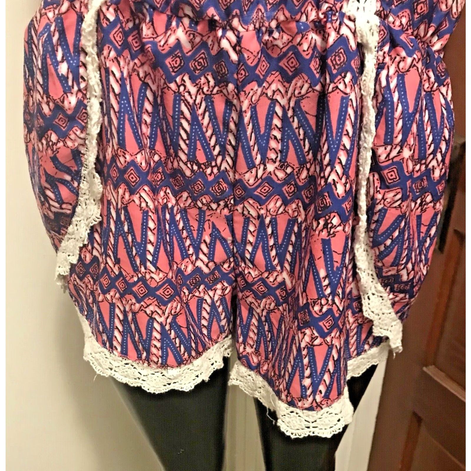 X-LARGE VINTAGE X-Large Harmony & Havoc Pink & Purple Adjustable Spaghetti Strap Romper Size 40" / US 18 - 5 Thumbnail