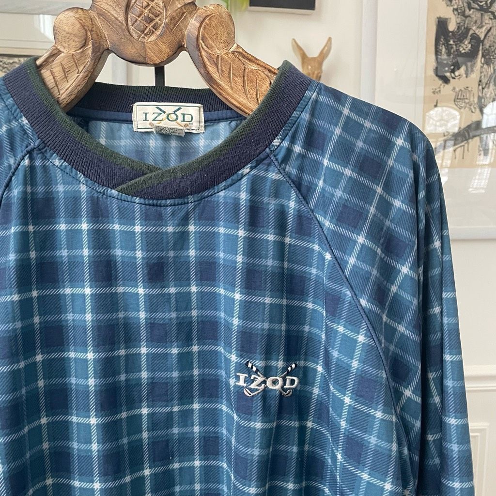 Izod Vintage 90s Izod Plaid Golf Pullover Soft Shell Windbreaker Size US XL / EU 56 / 4 - 2 Thumbnail