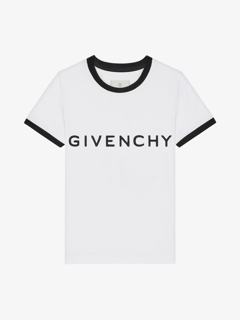 Givenchy o1w1db10326 Ringer T-Shirt in White/Black Size L / US 10 / IT 46 - 1 Thumbnail